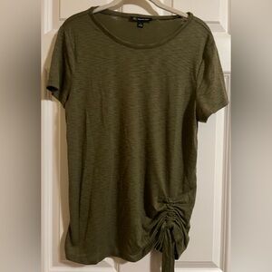 NWOT INC olive green short sleeve top. Size L